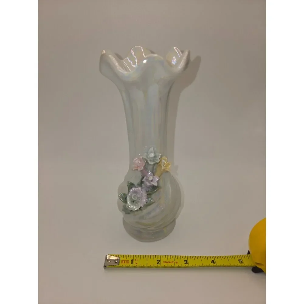 Vintage Iridescent Flower Vase 7